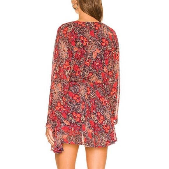 Free People Teegan Mini Dress in Peach Combo - XS - Picture 2 of 5